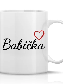 BABIČKA - klasický biely keramický hrnček 300 ml