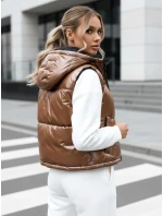 Dámska prešívaná vesta ASHE dark beige FashionStreet TY3778