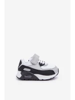 Dziecięce Skórzane Buty Sportowe Na Platformie Biało-Czarne Lori