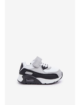 Dziecięce Skórzane Buty Sportowe Na Platformie Biało-Czarne Lori