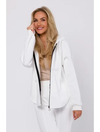 M761 Mikina s kapucňou na zips a klokaním vreckom - farba ecru M761 Mikina s kapucňou na zips a klokaním vreckom - farba ecru