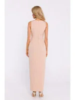 M835 Maxi šaty zo zmiešanej látky - béžové