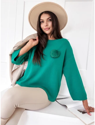 Dámsky oversize sveter GAIA green FashionStreet MY2008 Dámsky oversize sveter GAIA green FashionStreet MY2008