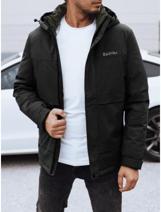 Pánska zimná bunda s kapucňou čierna FashionStreet TX4908 Pánska zimná bunda s kapucňou čierna FashionStreet TX4908