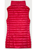Tmavočervená krátka dámska prešívaná vesta (5M702-277)