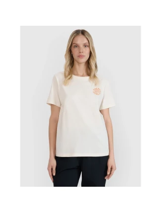 Dámske tričko oversize s potlačou 4F 4FWSS25TTSHF1994-11S