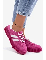 Dámske kožené semišové tenisky na platforme Fuchsia Artelle Dámske kožené semišové tenisky na platforme Fuchsia Artelle