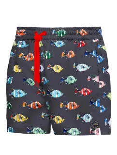 Pánske plavkové kraťasy Happy Self SM29-30 sivá-vzor - Self