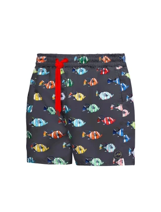 Pánske plavkové kraťasy Happy Self SM29-30 sivá-vzor - Self