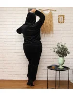 Čierna dámska tepláková súprava plus size s kapucňou na zips (8216) Čierna dámska tepláková súprava plus size s kapucňou na zips (8216)