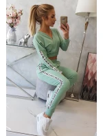 Sada s ozdobnými stuhami tmavo mätová