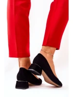 Zamszowe Czółenka Lewski 3118 Czarne