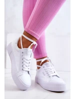 Tenisówki Na Platformie Lee Cooper LCW-22-31-0884L Białe