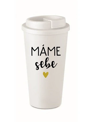 MÁME SOBE - biely termohrnček 475 ml