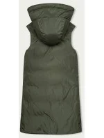 Čierna a khaki dlhá dámska obojstranná vesta (B8248-1) Čierna a khaki dlhá dámska obojstranná vesta (B8248-1)