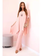 Súprava blúzka + nohavice s príveskom tmavo púdrovo ružová Súprava blúzka + nohavice s príveskom tmavo púdrovo ružová