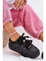 Eko Skórzane Sneakersy Na Platformie Czarne Penolle