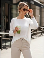 Dámsky nadrozmerný jednoduchý sveter SENZIA ecru FashionStreet MY2450 Dámsky nadrozmerný jednoduchý sveter SENZIA ecru FashionStreet MY2450