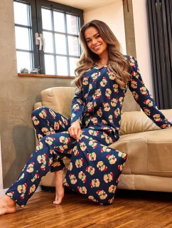 Cornette pyžamo 482/459 Teddy 5 dĺžka/r Vianoce S-2XL dámske nezapnuté