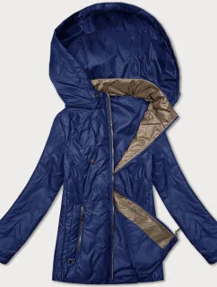 Modrá dámska prešívaná bunda s odnímateľnou kapucňou S'West (B8356-72)