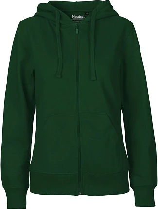 Neutral O 83301 Dámska mikina s kapucňou z bio bavlny 77.8331 fľaškovozelená Neutral O 83301 Dámska mikina s kapucňou z bio bavlny 77.8331 fľaškovozelená