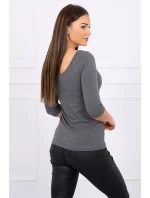 Blúzka s okrúhlym výstrihom graphite melange