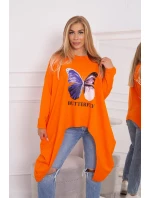 Oversize blúzka s potlačou oranžová