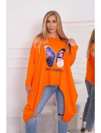 Oversize blúzka s potlačou oranžová