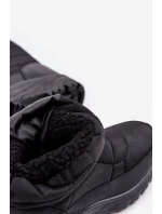 Śniegowce Męskie Na Zamek Ocieplane Futerkiem Czarne Linnora