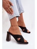 Dámské sandály na podpatku Černé Denessa