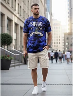 Pánske modré tričko s vojenskou potlačou FashionStreet NX2005R Pánske modré tričko s vojenskou potlačou FashionStreet NX2005R