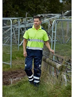 Yoko HVJ 220 Hi-Vis Piqué Polo 79.J220, vysoká viditeľnosť, žltá/námornícka modrá Yoko HVJ 220 Hi-Vis Piqué Polo 79.J220, vysoká viditeľnosť, žltá/námornícka modrá