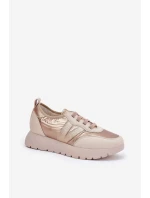 Buty Sportowe Damskie Na Platformie Vinceza 58510 Złote