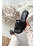 Dámske papuče na nízkom podpätku 78-192A Black - Stephan Paris