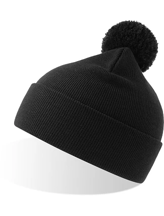 Atlantis Headwear Wind-S Pompom Pletená čiapka s bambulou 33.0294 čierna Atlantis Headwear Wind-S Pompom Pletená čiapka s bambulou 33.0294 čierna