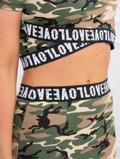 Súprava blúzky so sukňou moro khaki+béžová