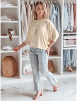 Dámska oversize maslová blúzka s príveskom LUZVIA béžová FashionStreet RY2773