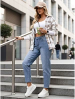 FashionStreet dámske džínsy s vysokým pásom v mom fit strihu UY2950