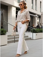 Dámske džínsy bootcut high rise white FashionStreet UY2960