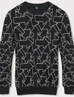 Pánska mikina s geometrickým vzorom čierna (8B1111-3)