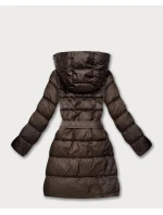 Obojstranná zimná bunda plus size chocolate/panther (M6-6008-103)