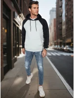 Pánska základná mikina s kapucňou svetlo šedá FashionStreet BX5894