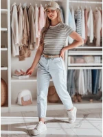 LINESS sivé pruhované dámske základné tričko FashionStreet RY2821 LINESS sivé pruhované dámske základné tričko FashionStreet RY2821