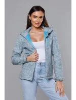 Šedo-svetlo modrá dámska športová bunda typu "softshell" (DW-21605)