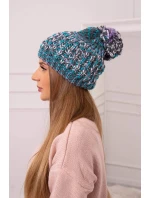 Dámska čiapka s brmbolcom Maria K335 tyrkysová