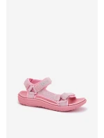 Dámske sandále na zips Material Dry Lee Cooper LCW-25-34-3561L Pink Dámske sandále na zips Material Dry Lee Cooper LCW-25-34-3561L Pink