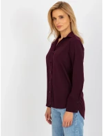 Dámska košeľa LK KS 508148.12P tmavo fialová - FPrice