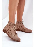 Dámske členkové topánky HY51-185 Beige - S.Barski