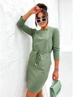 Dámske pletené šaty v khaki farbe (700)