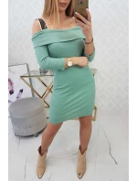 Šaty so širokými ramienkami tmavo mätové Šaty so širokými ramienkami tmavo mätové